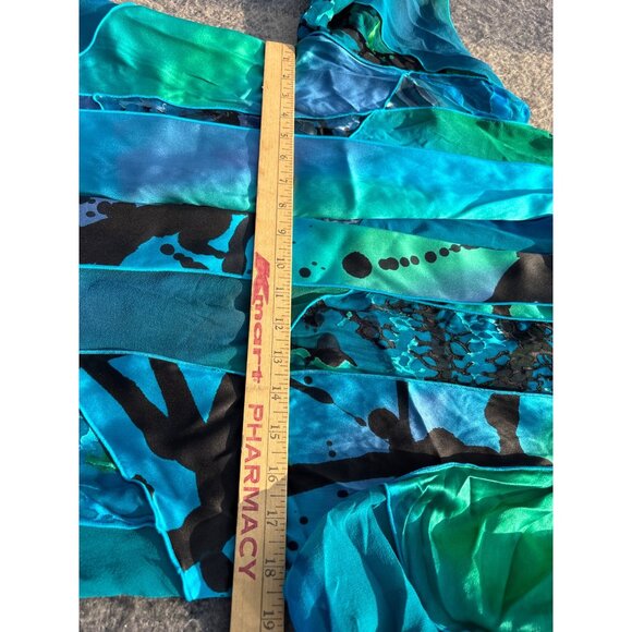 Drapers & Damons Silk Cardigan Patchwork Open Front Sz M Fairy Glam Flowy Dressy - Picture 7 of 12